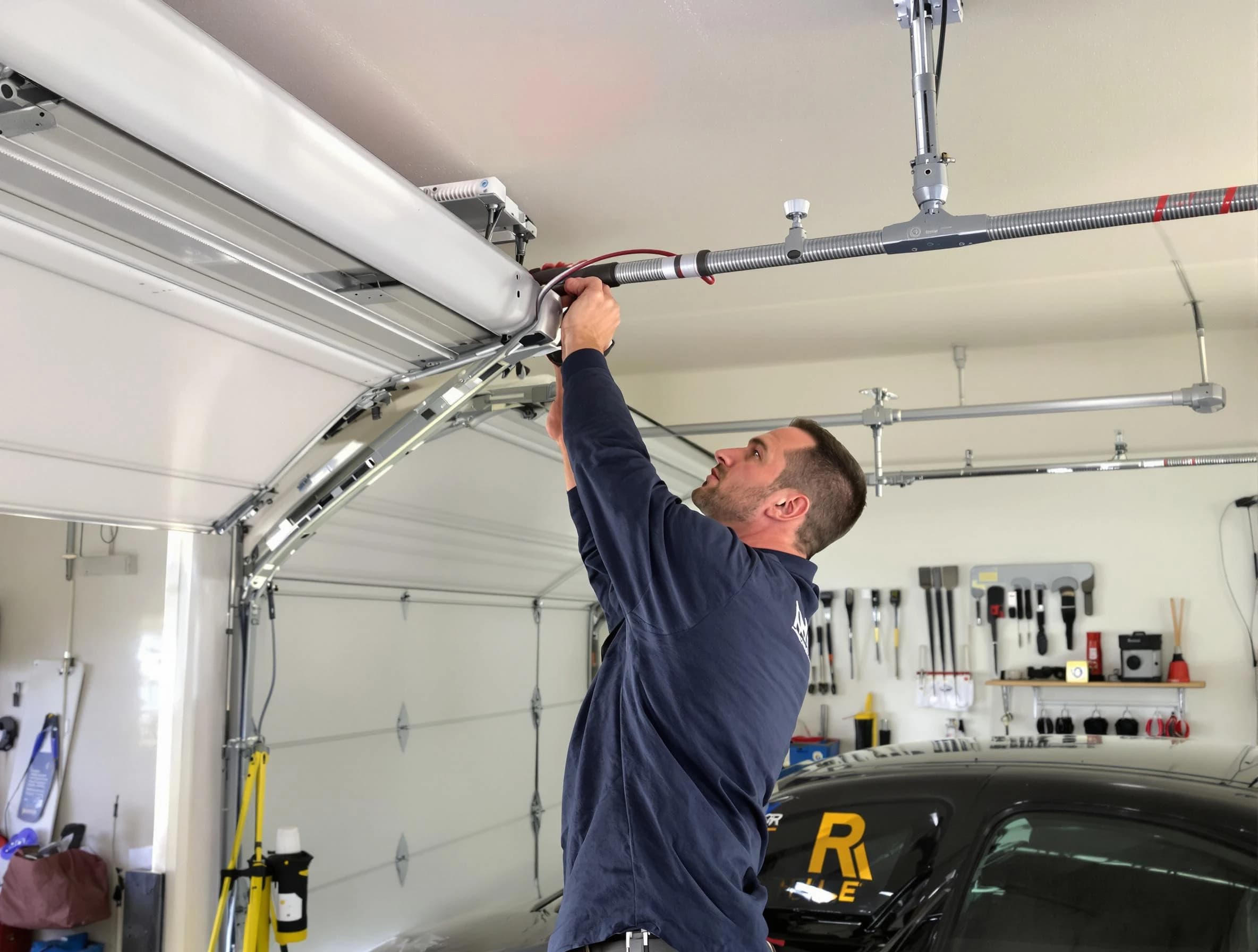 Midlothian Garage Door Repair technician performing garage door cable repair in Midlothian