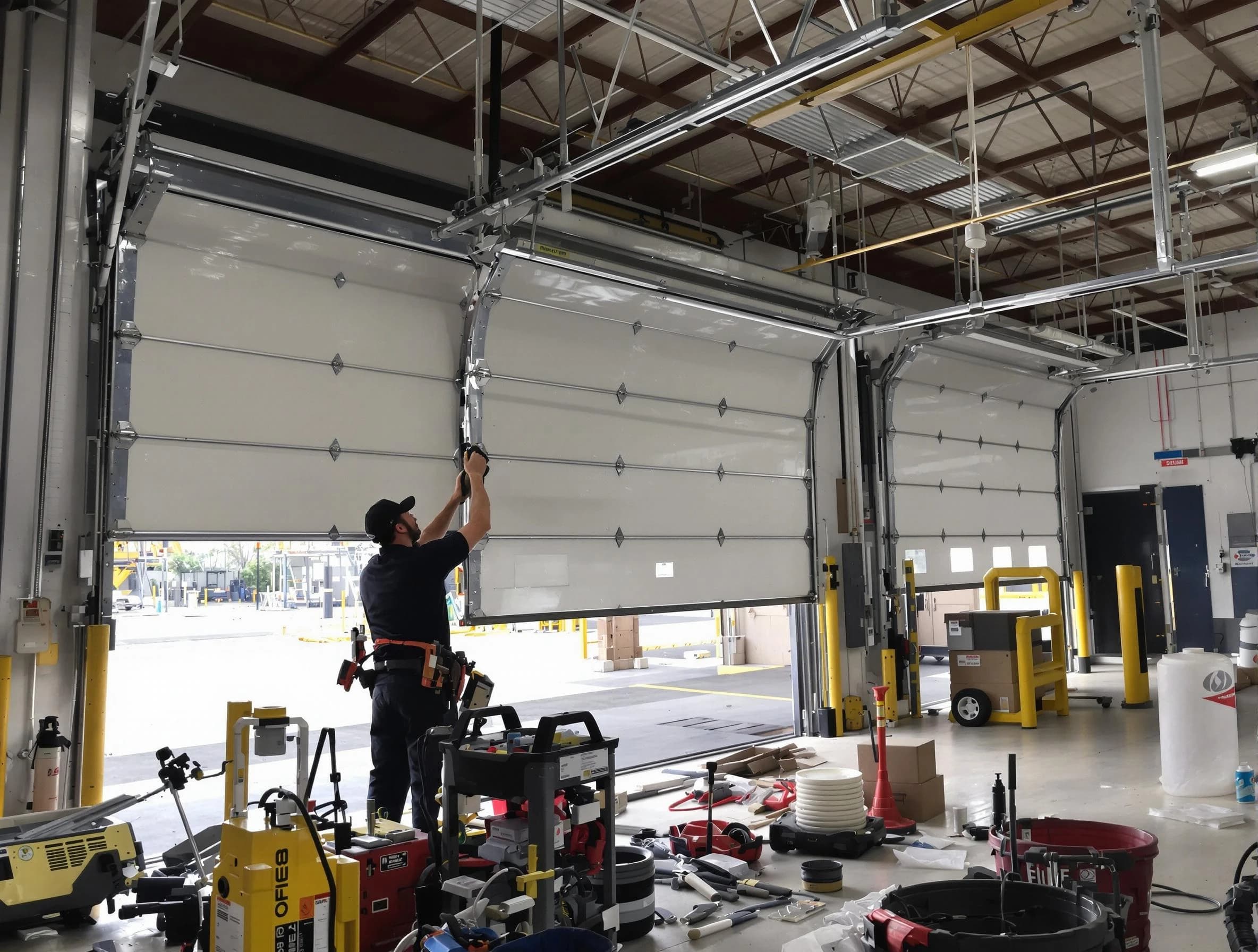 Midlothian Garage Door Repair technician performing commercial garage door repair in Midlothian