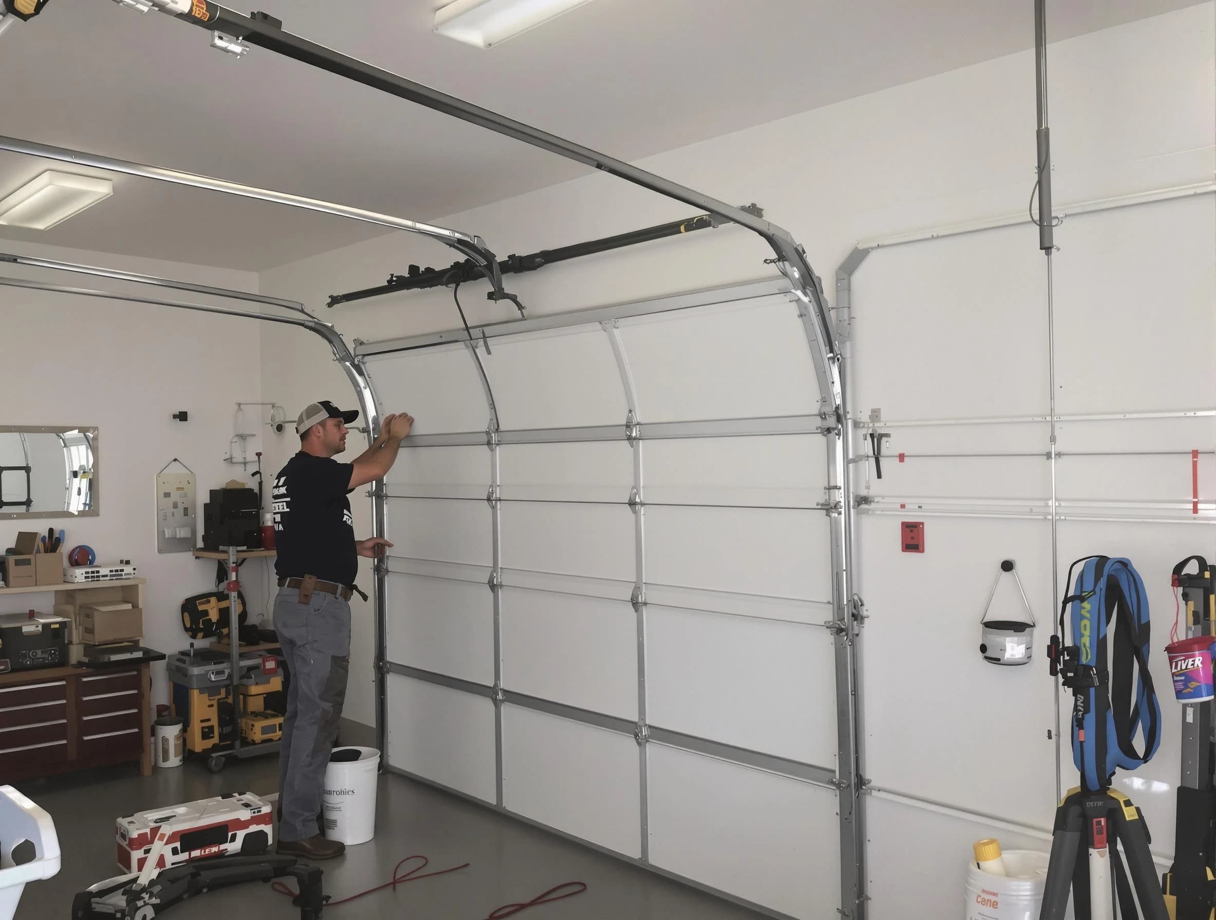 Midlothian Garage Door Repair team installing new garage door in Midlothian