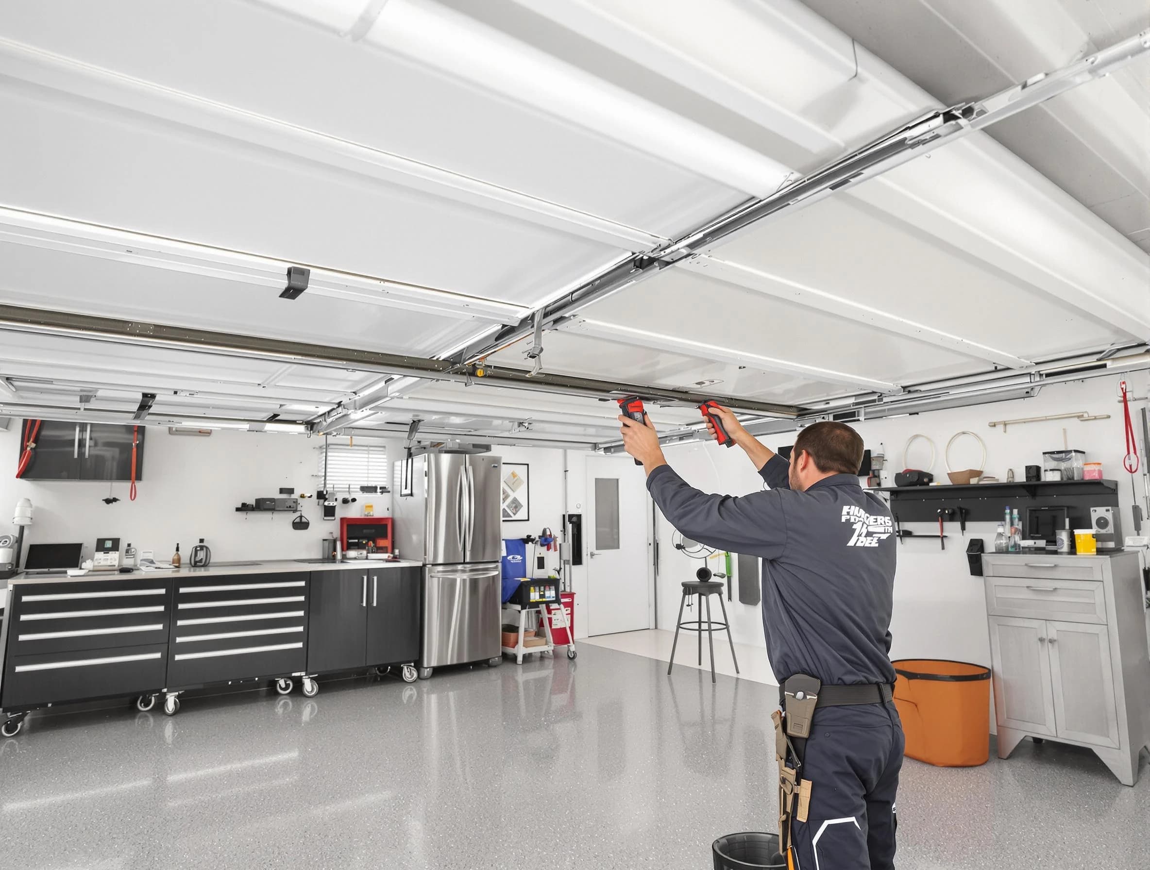 Overhead garage door repair service by Midlothian Garage Door Repair in Midlothian