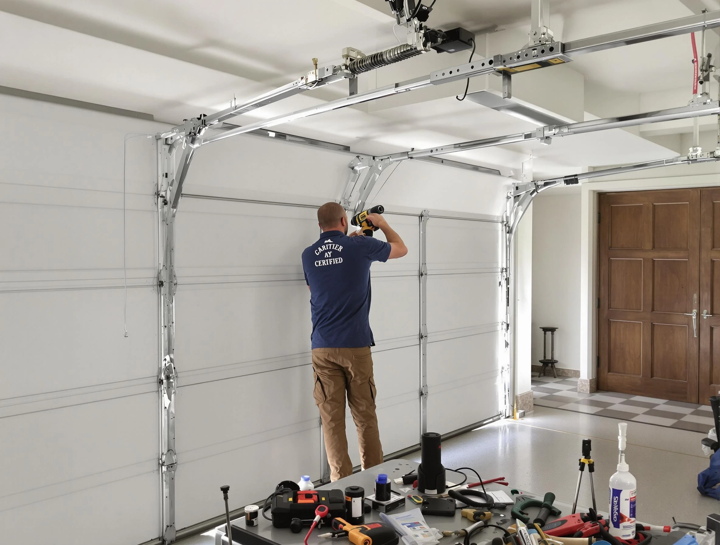 Midlothian Garage Door Repair certified technician performing precision garage door repair in Midlothian