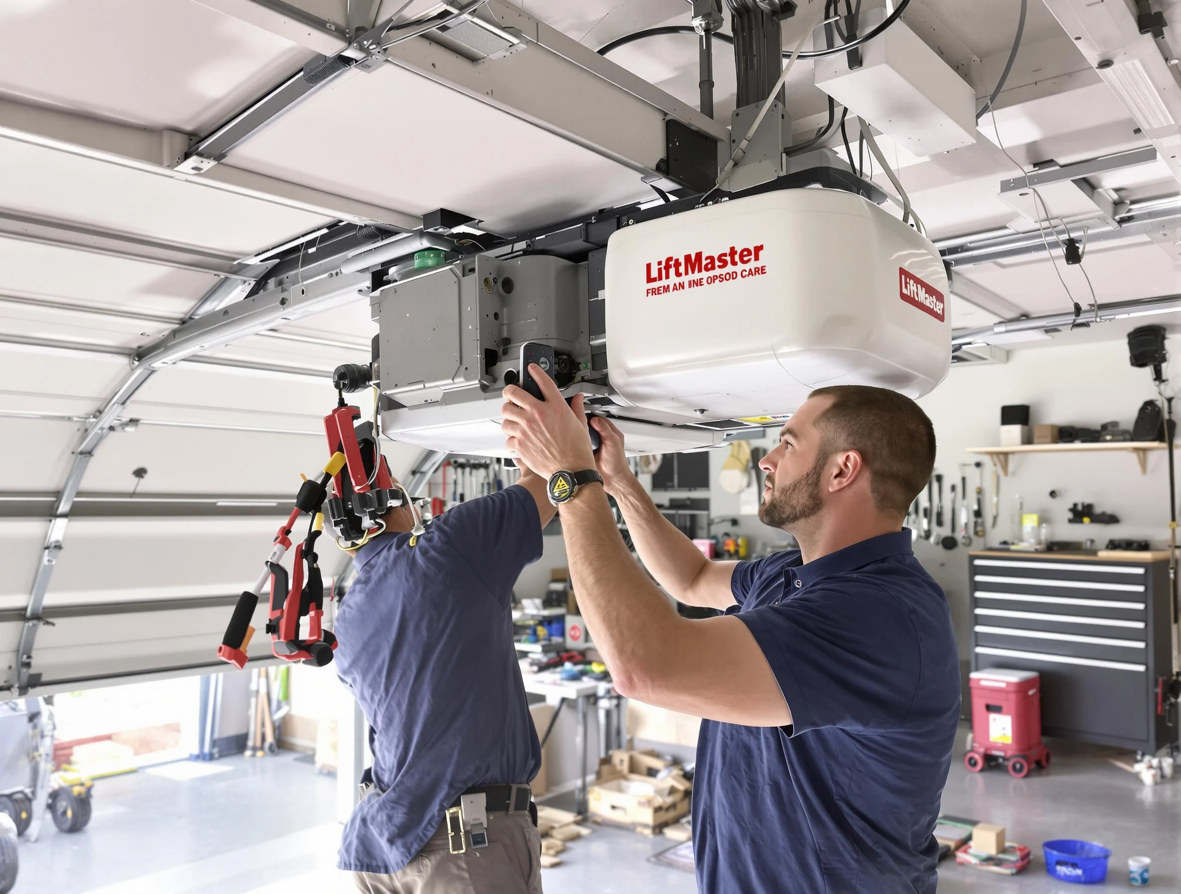Midlothian Garage Door Repair technician performing advanced diagnostics on garage opener in Midlothian